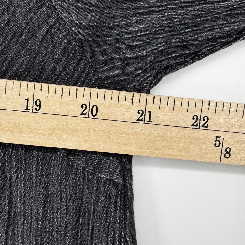 Kings Road XL Washed Gray Crochet Lace Boho Babydoll Tiered Rayon Dress Long Slv - Picture 8 of 15